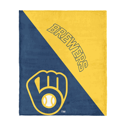 Milwaukee Brewers MLB Halftone Silk Touch Throw Blanket 46x60 inches