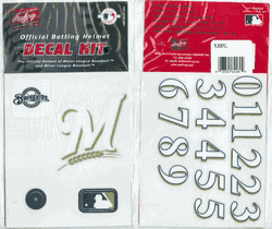 Milwaukee Brewers Official Rawlings Authentic Batting Helmet Decal Kit