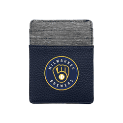 Milwaukee Brewers Pebble Front Pocket Wallet Navy