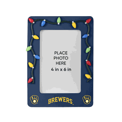 Milwaukee Brewers Picture Frame with Holiday Lights