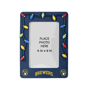 Milwaukee Brewers Picture Frame with Holiday Lights