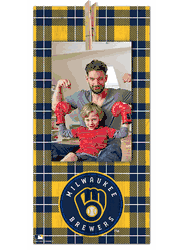 Milwaukee Brewers Plaid Clothespin 6x12 Sign