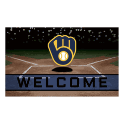 Milwaukee Brewers Rubber Door Mat - 18in. x 30in.