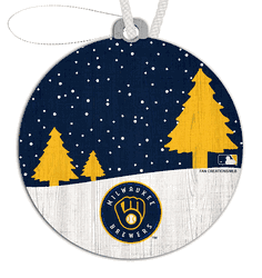 Milwaukee Brewers Snow Scene Ornament