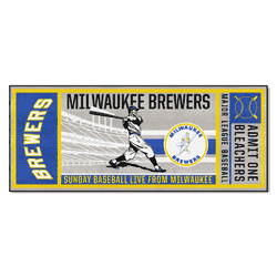 Milwaukee Brewers Ticket Runner Rug - 30in. x 72in.