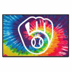 Milwaukee Brewers Tie Dye Starter Mat Accent Rug - 19in. x 30in.