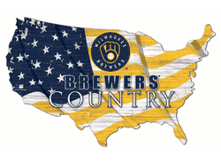 Milwaukee Brewers USA Shape Flag Cutout
