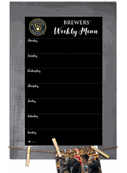 Milwaukee Brewers Weekly Chalkboard with frame & clothespins 11x19 Sign