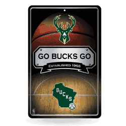 Milwaukee Bucks  11" x 17" Metal Home Dcor Sign