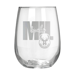 Milwaukee Bucks 17oz Stemmless Wine Glass