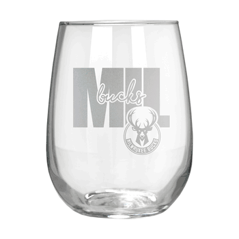 Milwaukee Bucks 17oz Stemmless Wine Glass