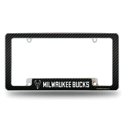 Milwaukee Bucks Black 12" x 6" Chrome All Over Automotive License Plate Frame