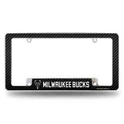 Milwaukee Bucks Black 12" x 6" Chrome All Over Automotive License Plate Frame for Car/Truck/SUV