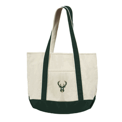 Milwaukee Bucks NBA Canvas Tote with Colored Strap