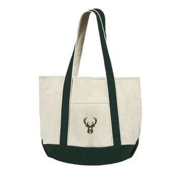 Milwaukee Bucks NBA Canvas Tote with Colored Strap