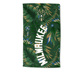 Milwaukee Bucks NBA Tropic Oversized Beach Towel 42x72 inches