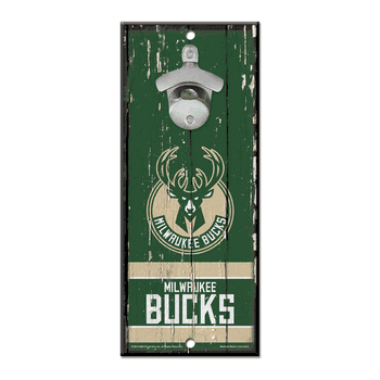 Milwaukee Bucks Sign Wood 5x11 Bottle Opener