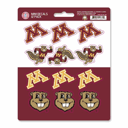 Minnesota Golden Gophers 12 Count Mini Decal Sticker Pack