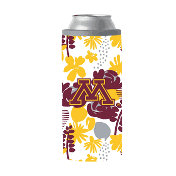 Minnesota Golden Gophers 12oz Floral Slim Can Coolie