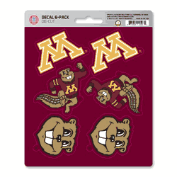 Minnesota Golden Gophers 6 Count Mini Decal Sticker Pack