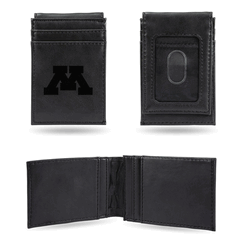 Minnesota Golden Gophers Black Laser Engraved Front Pocket Wallet