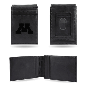 Minnesota Golden Gophers Black Laser Engraved Front Pocket Wallet