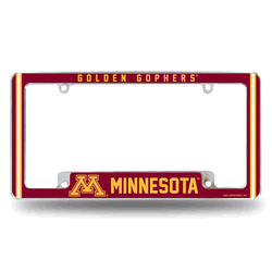 Minnesota Golden Gophers Classic 12" x 6" Chrome All Over Automotive License Plate Frame