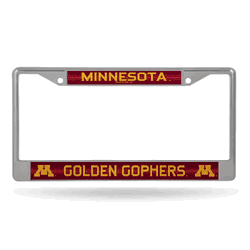 Minnesota Golden Gophers Classic 12" x 6" Silver Bling Chrome Car/Truck/SUV Auto Accessory