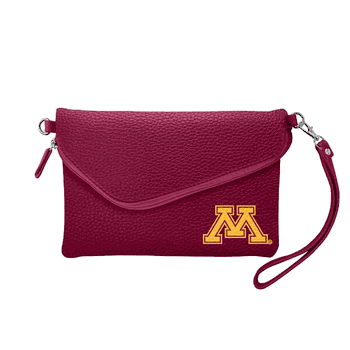 Minnesota Golden Gophers Fold Over Crossbody Pebble Maroon