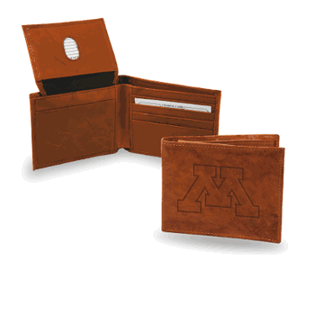 Minnesota Golden Gophers  Genuine Leather Billfold Wallet - 3.25
