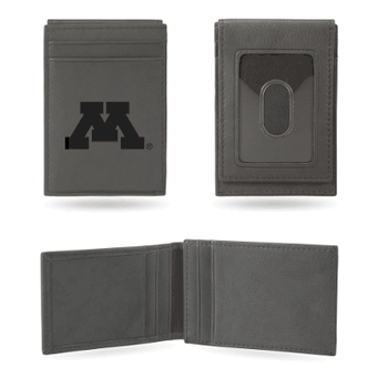 Minnesota Golden Gophers Gray Laser Engraved Front Pocket Wallet