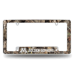 Minnesota Golden Gophers Mossy Oak 12" x 6" Chrome All Over Automotive License Plate Frame