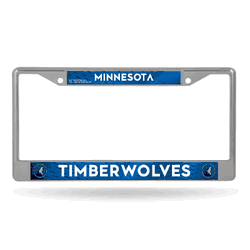 Minnesota Timberwolves  12" x 6" Chrome Frame With Decal Inserts