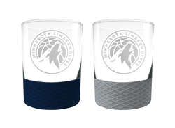 Minnesota Timberwolves 2pc Laser Etched Commissioner Rocks Glass Set