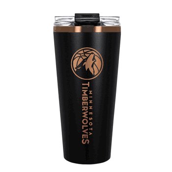 Minnesota Timberwolves 32oz Black and Copper Big Slim with Straw