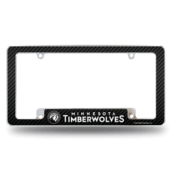 Minnesota Timberwolves Black 12" x 6" Chrome All Over Automotive License Plate Frame