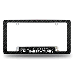 Minnesota Timberwolves Black 12" x 6" Chrome All Over Automotive License Plate Frame for Car/Truck/SUV