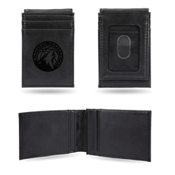 Minnesota Timberwolves Black Laser Engraved Front Pocket Wallet