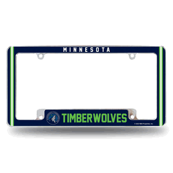 Minnesota Timberwolves Classic 12" x 6" Chrome All Over Automotive License Plate Frame