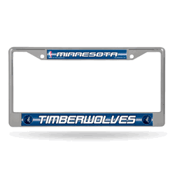 Minnesota Timberwolves Classic 12" x 6" Silver Bling Chrome Car/Truck/SUV Auto Accessory