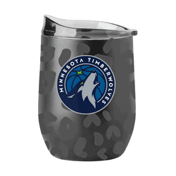 Minnesota Timberwolves Leopard 16oz Black Powdercoat Curved Beverage