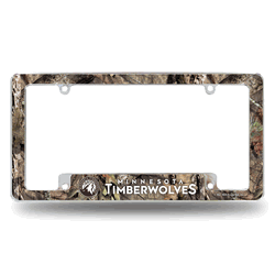 Minnesota Timberwolves Mossy Oak 12" x 6" Chrome All Over Automotive License Plate Frame