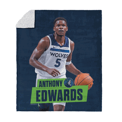 Minnesota Timberwolves NBA Anthony Edwards Silk Touch Sherpa Throw Blanket 50 x 60 inches
