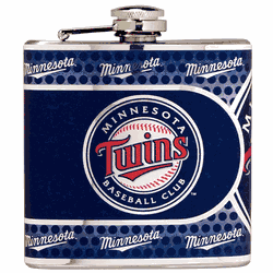 Minnesota Twins 6oz Stainless Steel Flask with Metallic Graphics