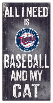 Minnesota Twins Baseball and My Cat 6x12 Sign