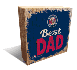 Minnesota Twins Best Dad 6x6 Wood Block