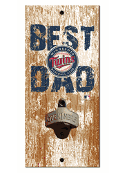 Minnesota Twins Best Dad Bottle Opener Wood Sign