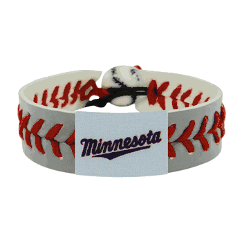 Minnesota Twins Bracelet Team Color Baseball Minnesota Script Logo Gray CO