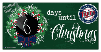 Minnesota Twins Chalk Christmas Countdown 6x12 Sign