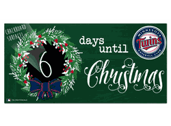 Minnesota Twins Chalk Christmas Countdown 6x12 Sign